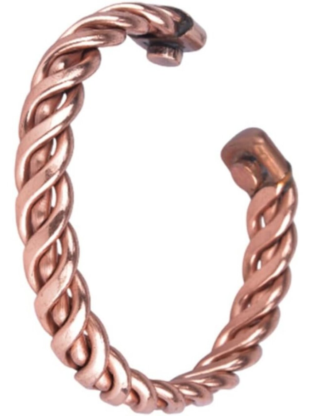 Unisex Adjustable Copper Twisted Cuff Bracelet - Handmade Metal Jewelry for